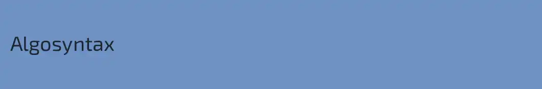 Algosyntax
