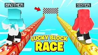 I Played EXTREME LUCKY BLOCK RACE With My sister!