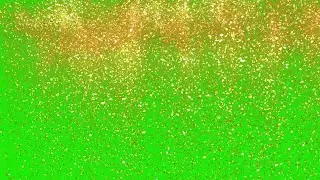 Gold glitter powder rain on Green screen - Gold glitter Chroma key glitter