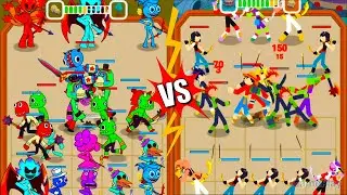 Merge Monster Friends Vs Merge Stickman Warriors ⭐ Merge Simulator Battles part 2