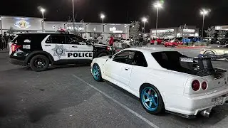 Vegas Police BULLY R34 Skyline Out Of Car Show! | SEMA Car Meet