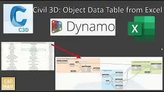 Dynamo for Civil 3D: Object Data Table From Excel