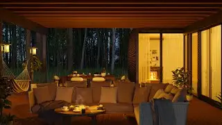 Cozy Porch with Relaxing Heavy Rainstorm and Forest Sounds for Sleep, Relaxation, Study