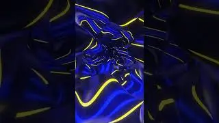 Abstract Background Video 4k VJ LOOP NEON Yellow Blue Metallic Organi Tunnel Screensaver Visual ASMR