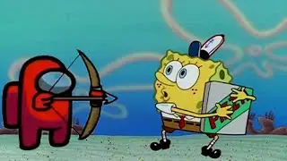 Among Us Trying to get a pizza from Spongebob (Bad Ending)