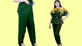 Как сшить летние лёгкие брюки? Крой на ткани.