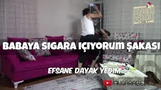 BABAYA SİGARA İÇİYORUM EŞEK ŞAKASI - ( DAYAK ATIP BOĞMAYA ÇALIŞTI )