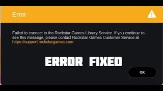 Failed to Connect to the Rockstar Games Library Service Error Fix GTA 5 Launcher
