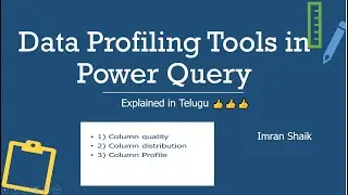 Data Profiling tools explained in Telugu | Column Profile | Column Quality Column distribution |