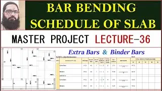 Bar Bending Schedule of Extra Bars | Bar Bending Schedule of Binders | Lecture 36  | Master Project