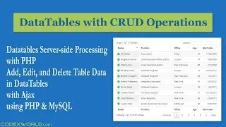 DataTables CRUD Operations with PHP and MySQL