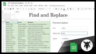 Google Sheets Shorts :  Find and Replace (37)