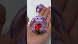 Жмякаем-мусякаем, Лепим зайчика с розами 