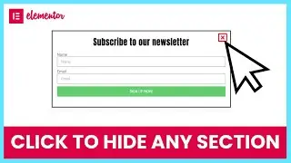 Click to Hide any Section in Elementor | WordPress Elementor Tips & Tricks