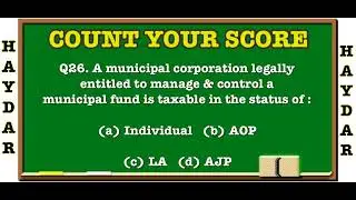 TEST 3 | Basic Concept Of Income Tax | CA IPCC @DeanTurn