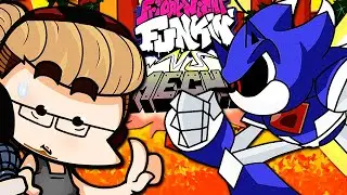 FNF MECHA SONIC IS INSANE! GEOMETRY DASH MOD?! | Friday Night Funkin'