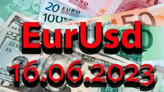 Курс евро доллар Eur Usd. Прогноз форекс 16.06.2023. Разметка, сигналы. Forex. Трейдинг с нуля.