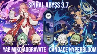 『4k UHD』C0 Yae Miko Aggravate and C6 Candace Hyperbloom - Genshin Impact Abyss 3.7