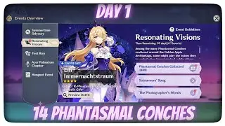 RESONATING VISIONS Day 1 | 14 Phantasmal Conch Locations | Fischl New Skin Event |Genshin Impact 2.8