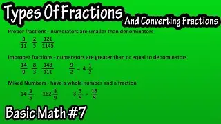 Different Types Of Fractions - What Are Proper, Improper Fractions And Mixed Numbers