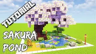 How To Build A Sakura Pond | Minecraft Tutorial