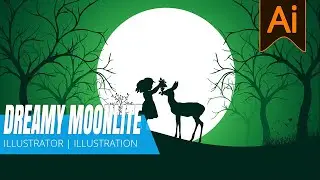 Dreamy Moonlite | Illustration | Adobe Illustrator tutorial