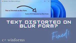 How to Fix Distorted Text on a Blur Form | C# WinForms
