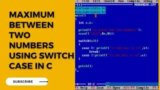 maximum between two numbers  using switch case in c #cprogramming #code #switch #cpp