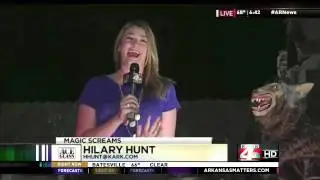 Hilary Hunt spooked on-air by a werewolf. Typical Thursday Newscast.