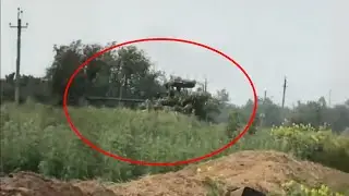 Russian Soldier Film Their Own Tank With Cope Cage Getting Hit By Artillery Round