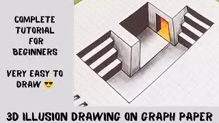 Unbelievable 3D Illusion stairs on Graph Paper | You Won't Believe Your Eyes! | 3d illusion drawing