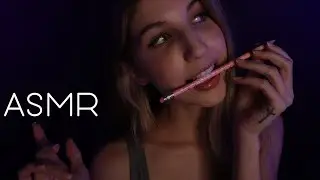 ASMR Pencil Noms, Tracing & Trigger Words (Ear to Ear Whispers & Mouth Sounds)