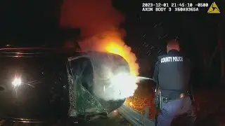 Driver Rescued From Burning Car After Evading Traffic Stop: Cops