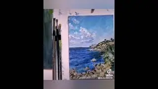 Мини картинка маслом🌊 Подробное видео в плейлисте 