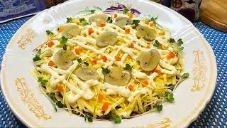 Салат с печенью, печеночный салат слоями, вкусный салат из печени