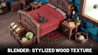 Blender 3D Stylized Wood Texture Tutorial (Artisul D16 Pro Tablet Review)
