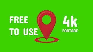 Free Location Icon GREEN SCREEN 4K. Free for your video's project.