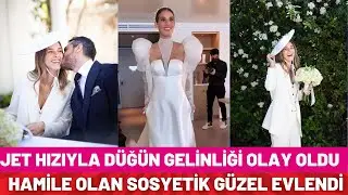 Hamile Olan Sosyetik Güzel Evlendi Gelinliğine Yorum Yağdı