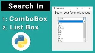 How To Create a Search-able tkinter Combo Box | Tkinter and Python  | How To Create ComboBox