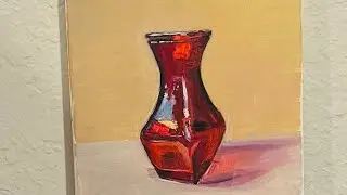 Red Vase/Oil Painting