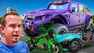 2 WHEELS vs 3 WHEELS vs 4 WHEELS!! (JEEP vs SLINGSHOT vs EAHORA CHROMEM1PS)