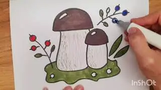 Как нарисовать грибы? Просто! БЕЛЫЙ ГРИБ / Нарисуй-ка!