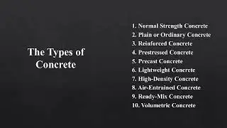 Concrete | Types of concrete | civil engineering | CIVIL SERIES
