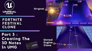 [UE5] Creating 3D looking UMG Notes : Part 3 Fortnite Festival Clone