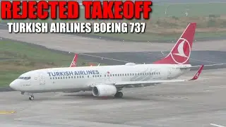 [REJECTED TAKEOFF!] - Turkish Airlines Boeing 737-800 (TC-JVB) at Cologne Bonn Airport -