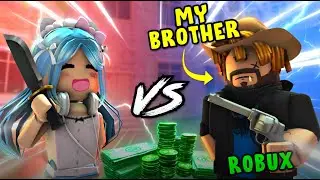 1V1 my BROTHER in Murder Mystery for ROBUX😆💸