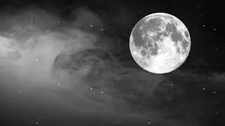 Full Moon with Fog Black and White 4K