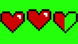 Pixel Love Heart Green Screen