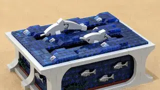 Swimming Dolphins Kinetic LEGO Sculpture