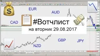 📋 #ВотчЛист на вторник 29.08.2017. Продажи по JPY и CAD. Анализ и прогноз рынка форекс, аналитика